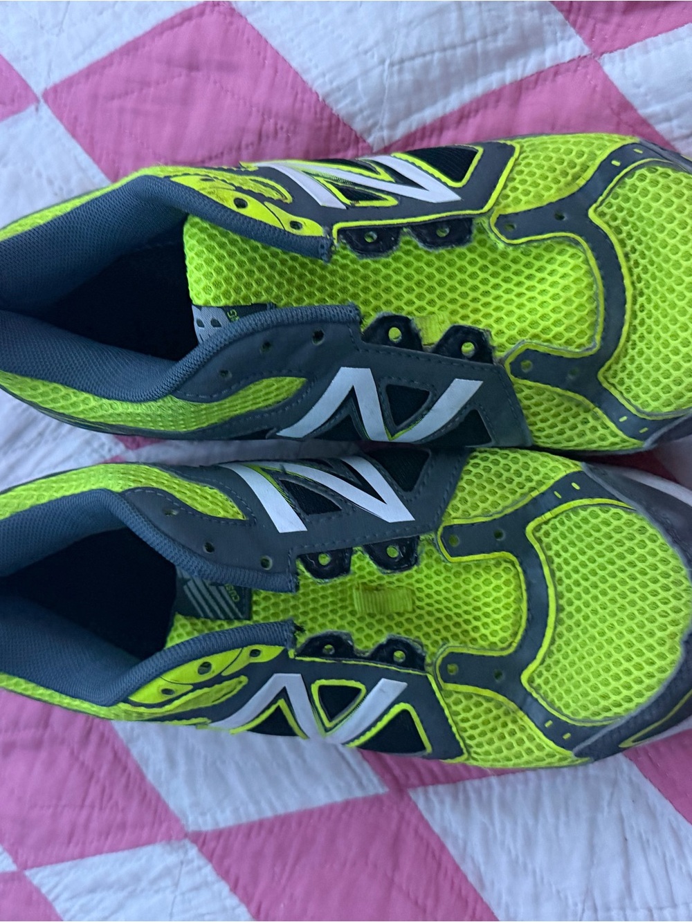 New Balance Kids Neon Yellow and Gray Running Sneakers